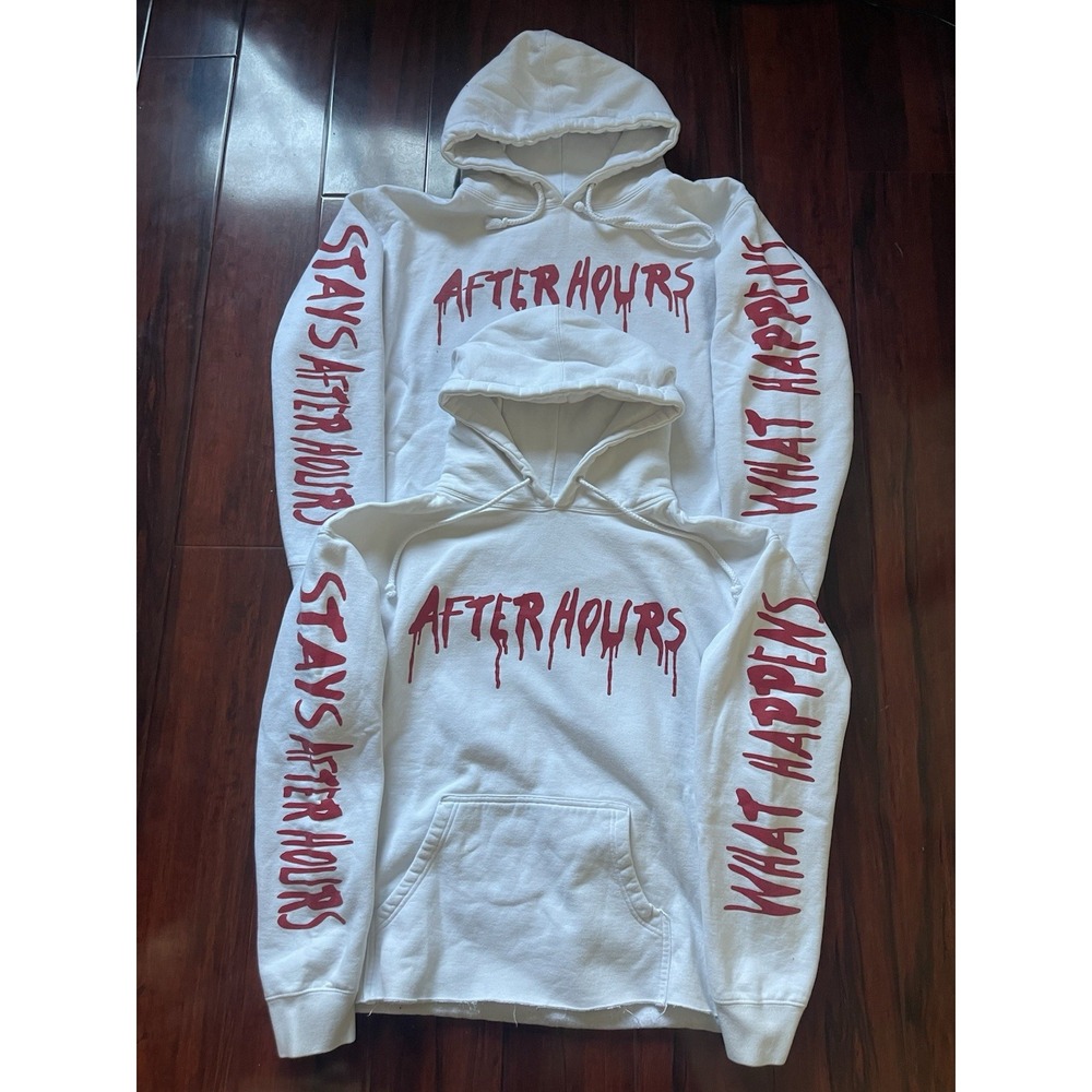The Weeknd XO x Vlone After Hours Cropped Hoodie White Men's Size Large Lot Of 2